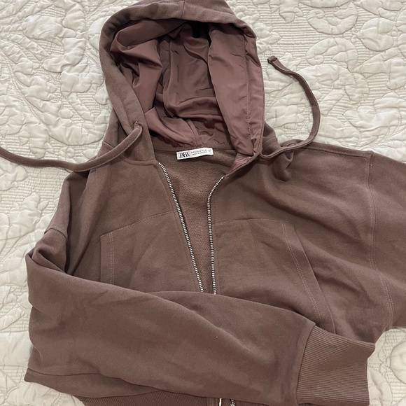 Zara hooded crop sweatshirt - Picture 1 of 2
